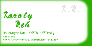 karoly meh business card